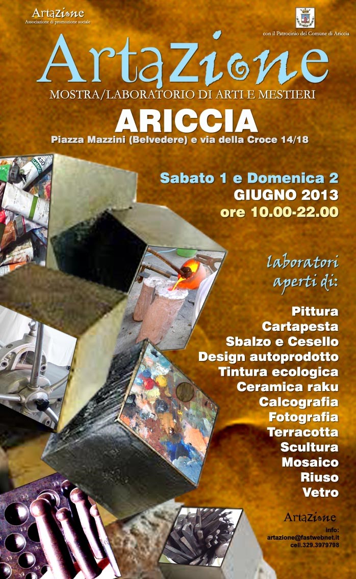 Con Artazione due giorni di artigianato d’arte al belvedere di Ariccia Artazione Ariccia