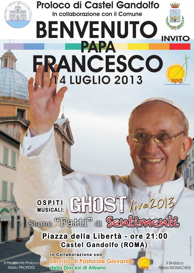 Papa Francesco a Castel Gandolfo, anche i Ghost in concerto Papa Francesco Castel Gandolfo