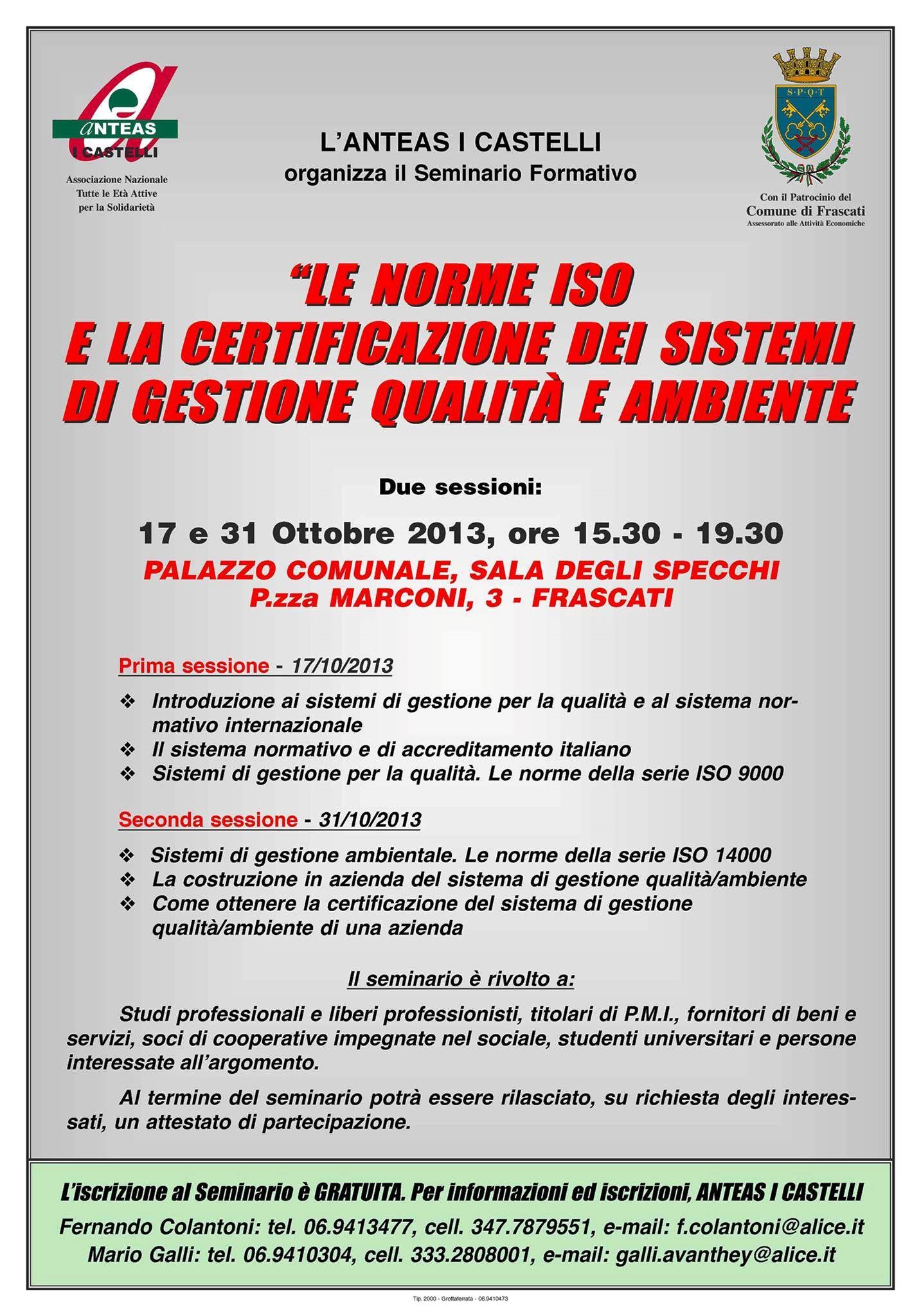 Frascati, Anteas organizza convegno su gestione imprese Anteas