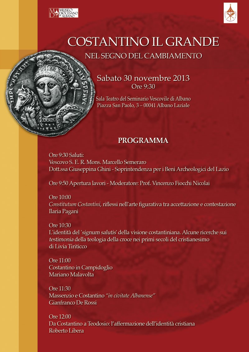 Sabato ad Albano Laziale convegno su Costantino il Grande Costantino il Grande nel simbolo del cambiamento