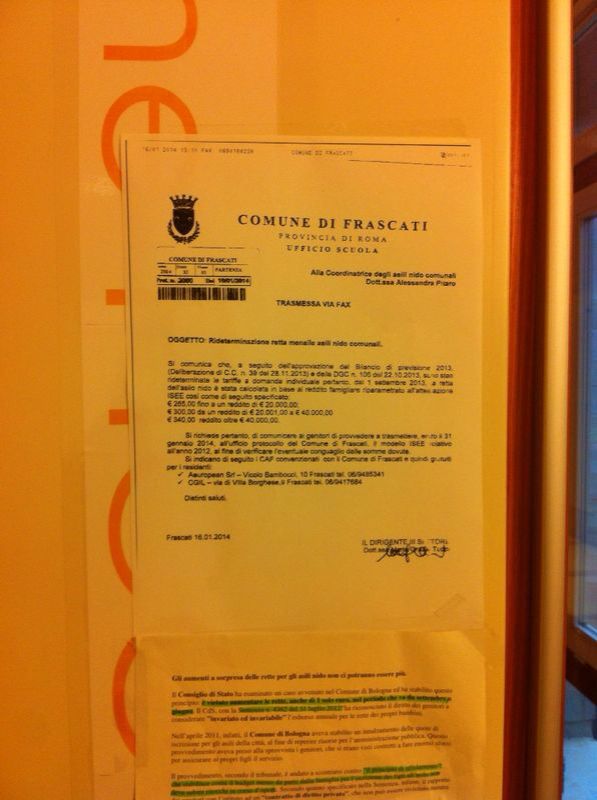 Carboni (NCD) chiede annulamento aumenti rette scolastiche aumento rette scolastiche a Frascati