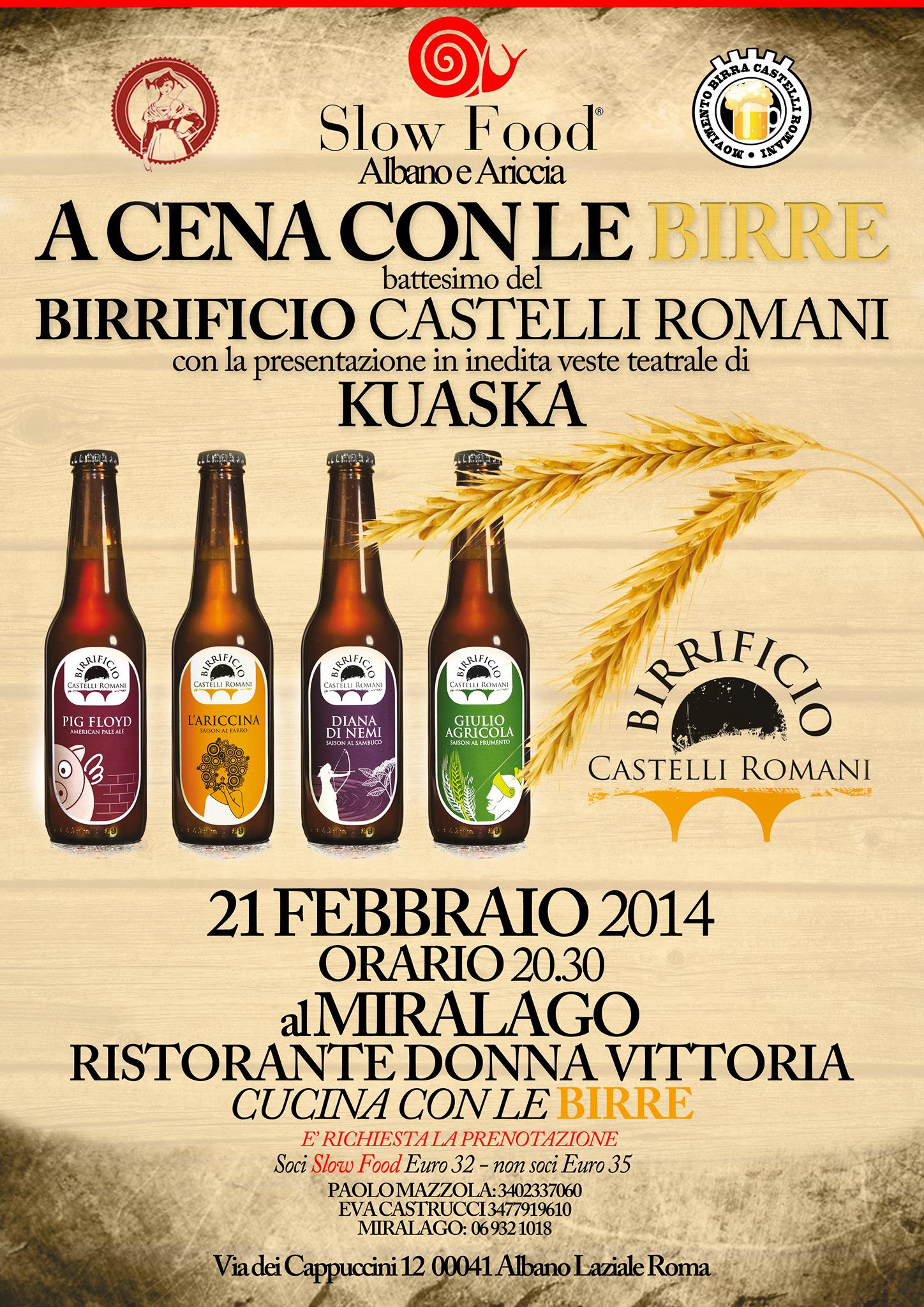 Al Miralago, Kuaska presenta A cena con le birre kuaska