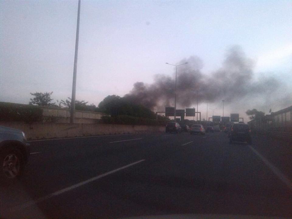 Adriano Palozzi dopo l’incendio a La Barbuta incendio_la_barbuta