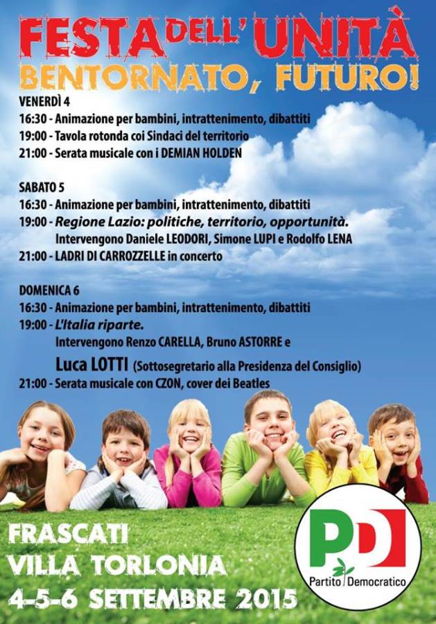 Apre la Festa dell’unità a Frascati, Paoletti, “Nessun motore è più della passione” festa_unita_frascati_2015