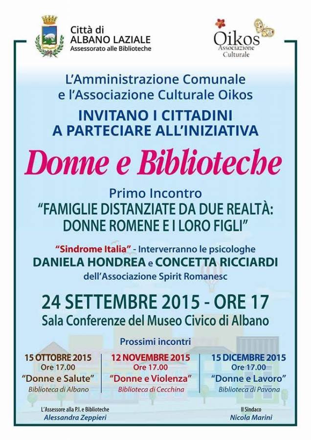 Parte ad Albano il progetto Donne e Biblioteche donne