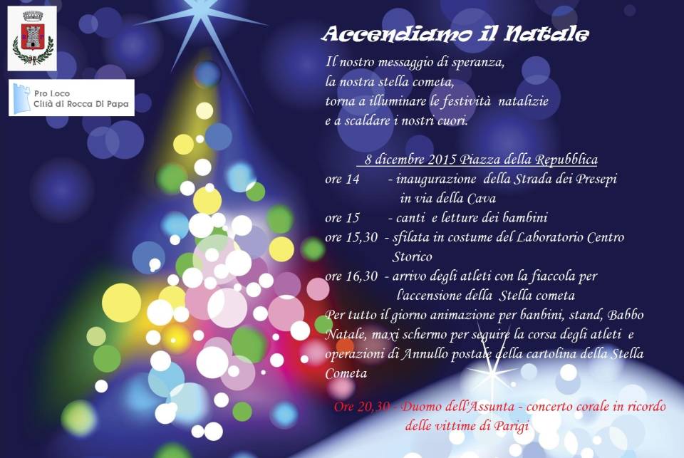 A Rocca di Papa si accende il Natale manifestonataleroccadipapa