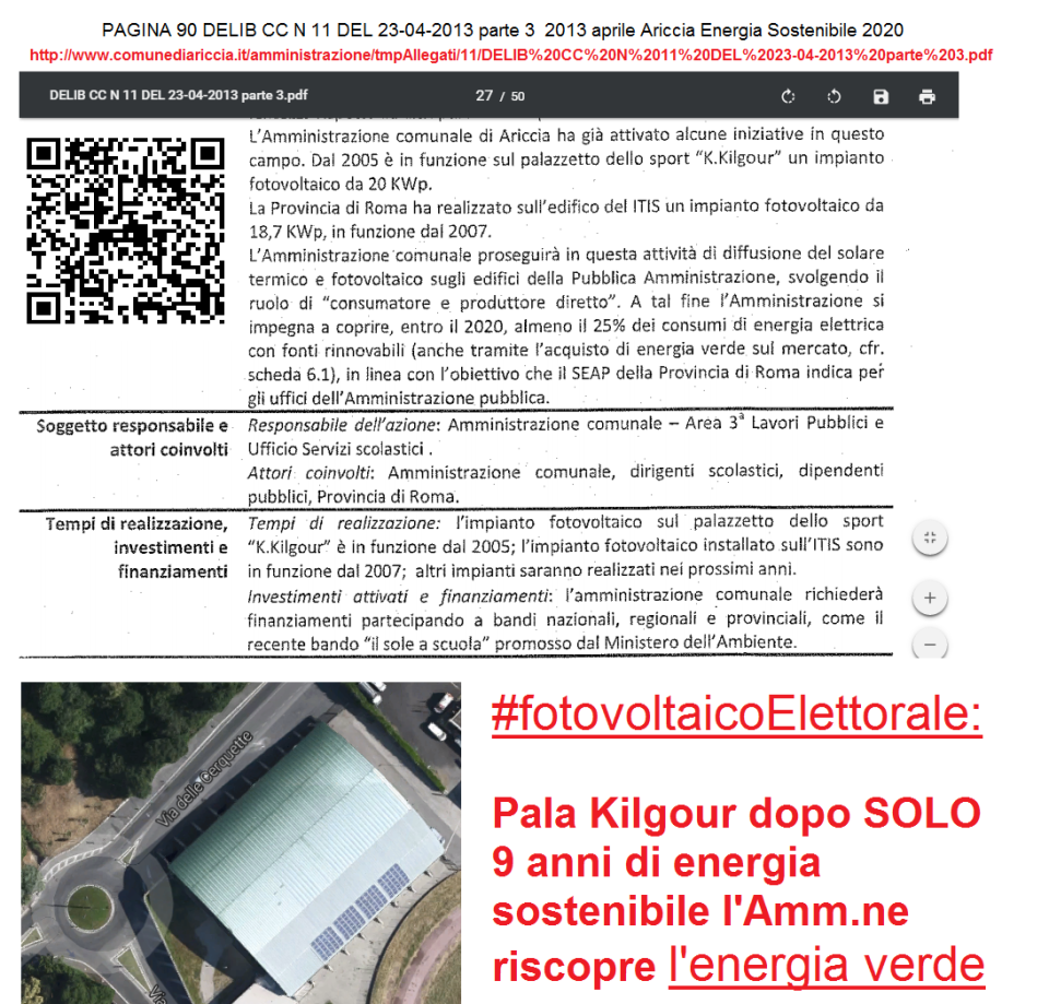 Amici di Beppe Grillo, “Ad Ariccia arriva il #FotovoltaicoElettorale” m5saricciafotovoltaicoelettorale