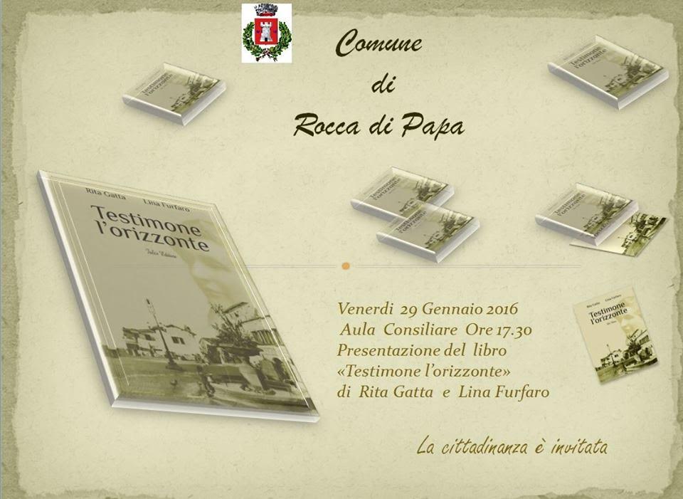 Testimone l’Orizzonte, si presenta il libro di Rita Gatta e Lina Furfaro libro