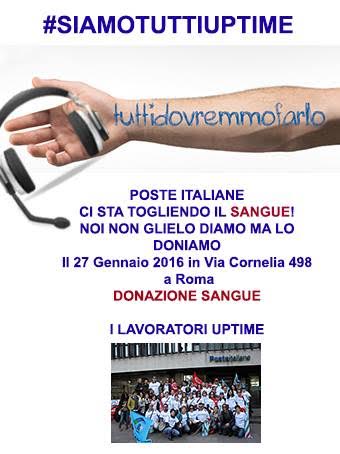 Uptime, sciopero del sangue per protesta contro Poste Italiane uptime