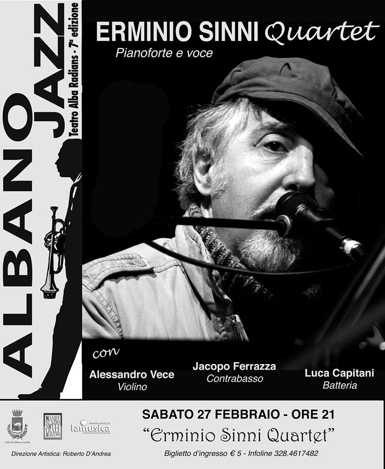 “Albano Jazz”, al Teatro Alba Radians arriva l’Erminio Sinni Quartet albanoerminiosinniquartet