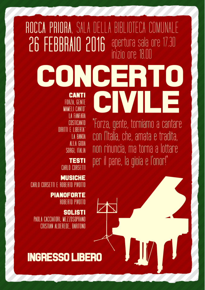 Rocca Priora, dal 26 febbraio la cultura protagonista con “DiVenerdì” concertoroccapriora