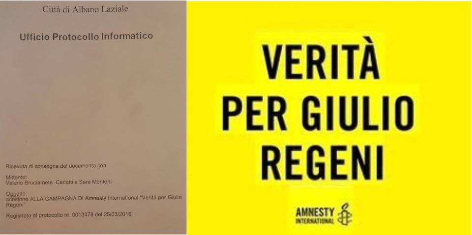 Possibile e Sel Sinistra Italiana di Albano chiedono verità sul caso Regeni regeni