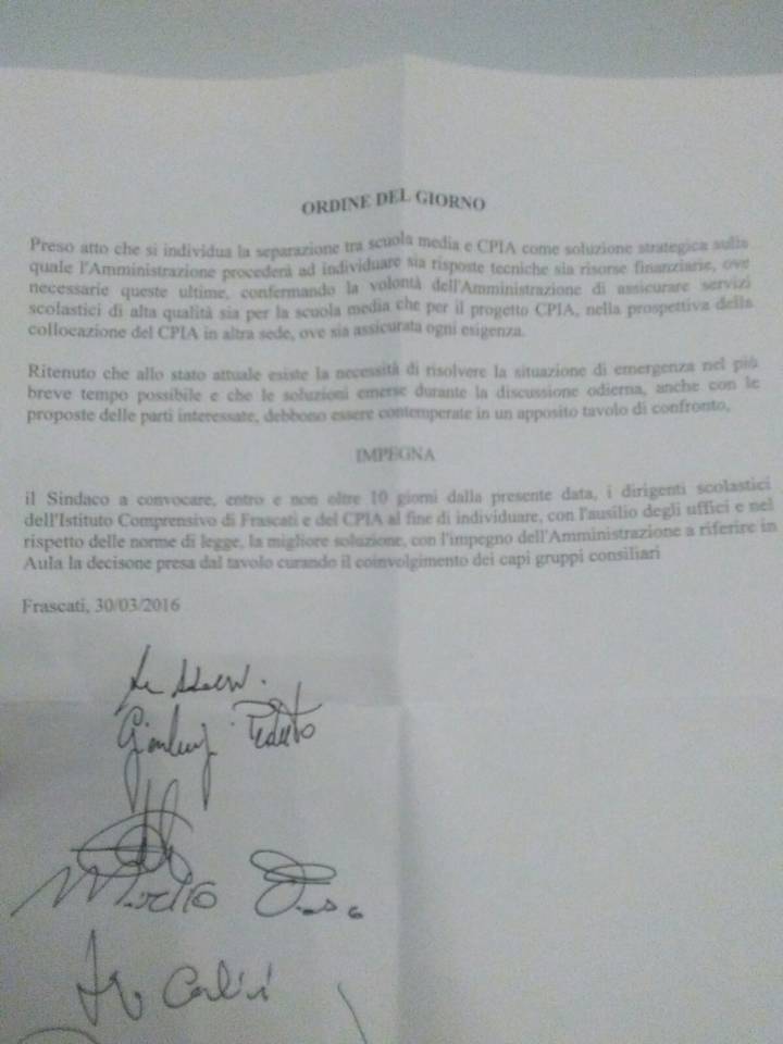 Scuola, presa di posizione del Pd di Frascati odgscuolafrascati