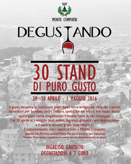 Degustando 2016, torna l’appuntamento con i sapori di Monte Compatri degustando2016