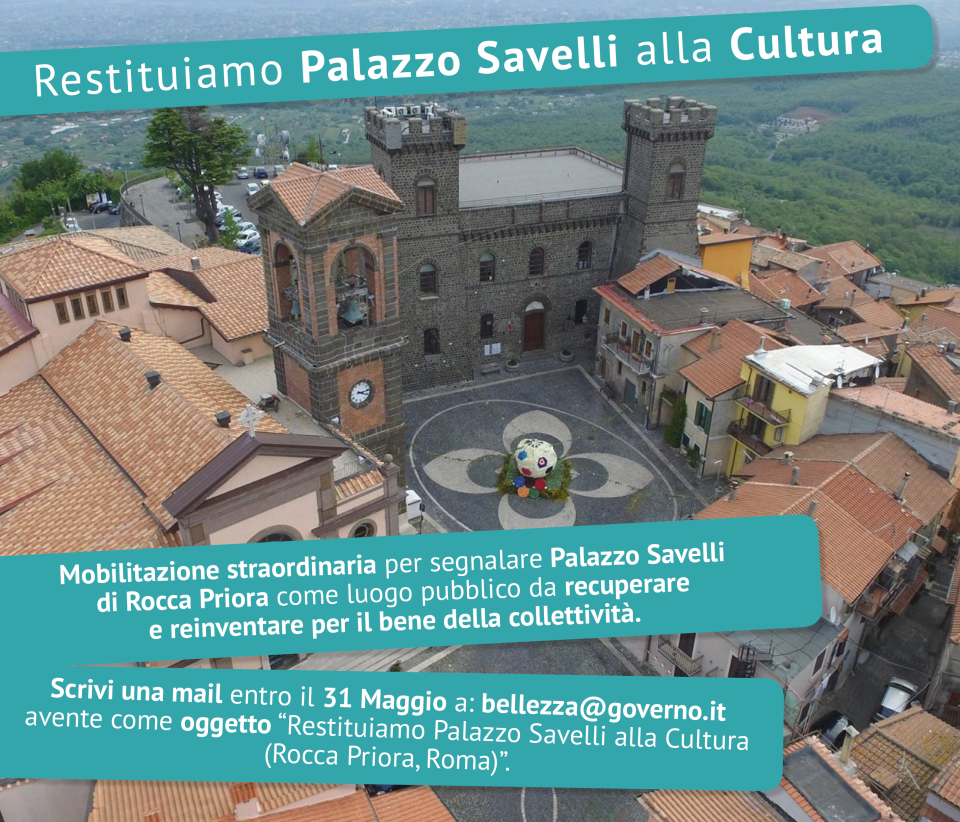 Rocca Priora, “Restituiamo Palazzo Savelli alla Cultura” palazzosavelli