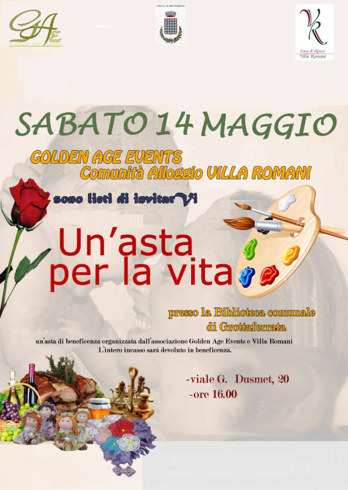 Asta di beneficenza nella Biblioteca Comunale di Grottaferrata unastaperlavita