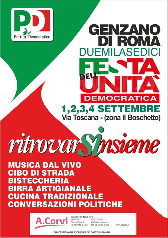 A Genzano torna la Festa dell’Unità festaunita