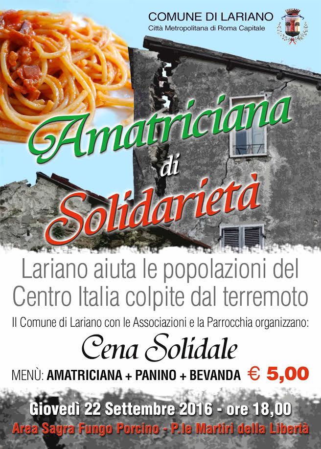 A Lariano amatriciana di solidarietà amatriciana