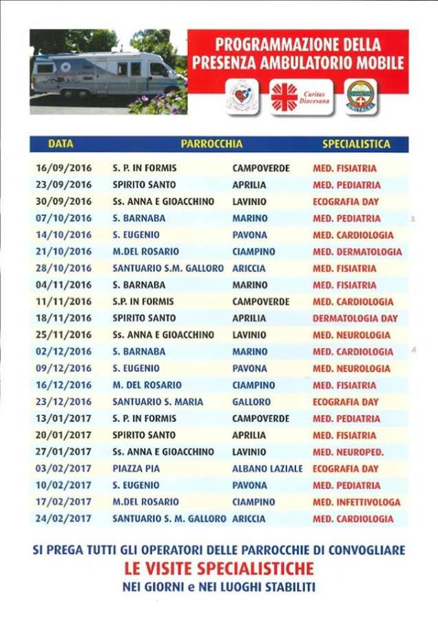 In arrivo ad Albano l’ambulatorio mobile ambulatorio