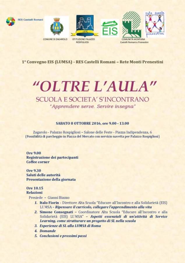 A Zagarolo la Comunità Montana presenta Oltre l’Aula programmaconvegno