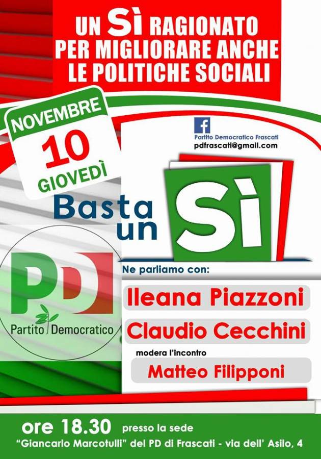 Referendum, il Si che serve al sociale a Frascati si_ragionato_sociale