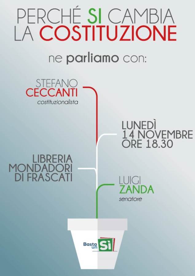 A Frascati Ceccanti e Zanda per il Si al Referendum sicambiacostituzione