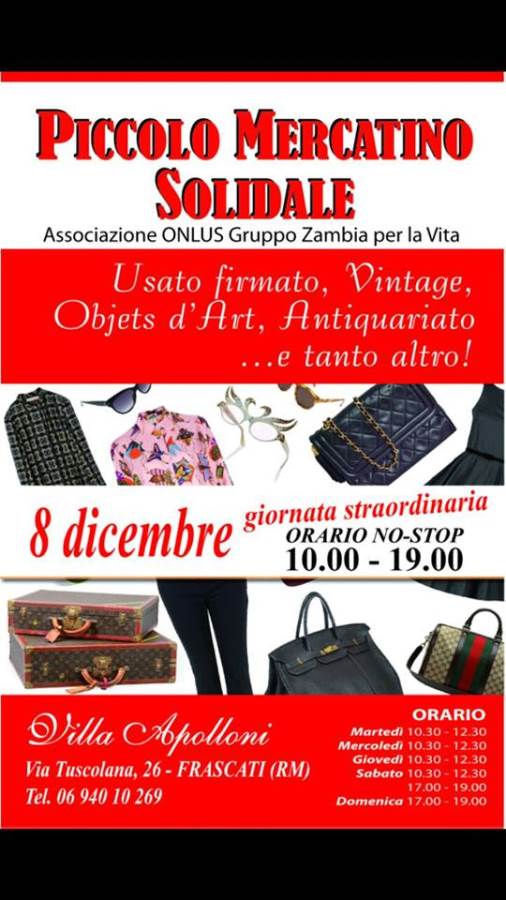 A Frascati torna il Mercatino di Natale piccolomercatosolidale
