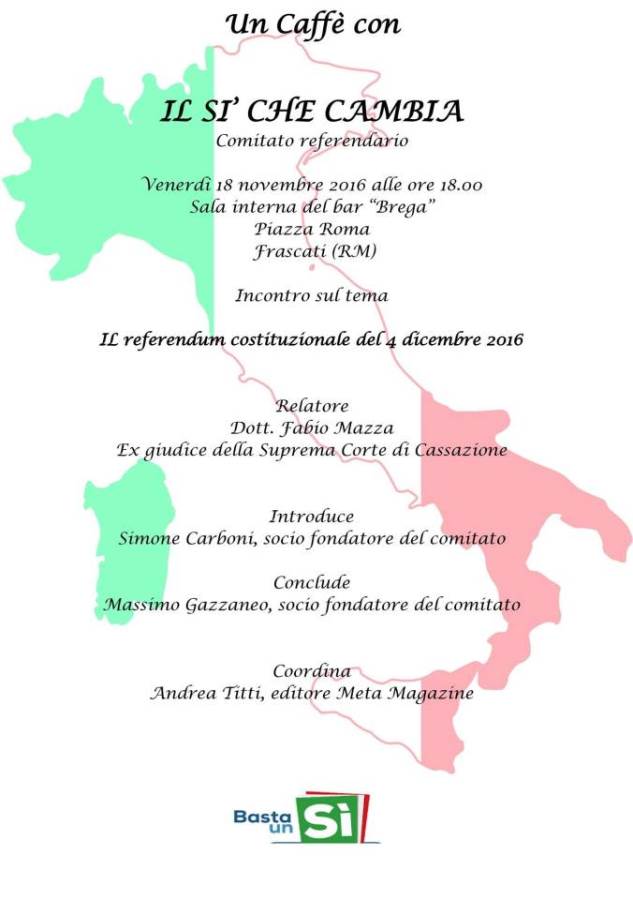 A Frascati un caffè per dire si all’Italia che cambia ilsichecambiafrascati