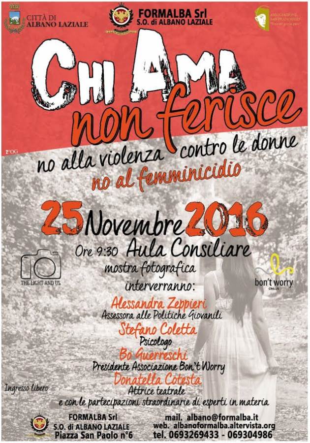 #Chiamanonferisce, Albano dice no alla violenza contro le donne locandina