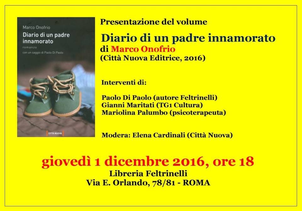 Il marinese Onofrio presenta alla Feltrinelli Diario di un padre innamorato feltrinelli_diario