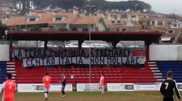 Cecchina, tifosi del Pro Calcio solidali con terremotati del centro Italia procalcio