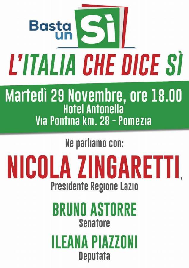 Zingaretti a Pomezia per Basta un Sì zingarettipomezia