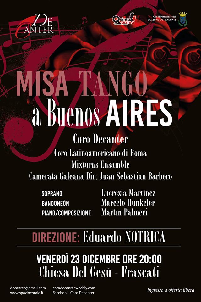 La Misa Tango a Buenos Aires arriva a Frascati locandina