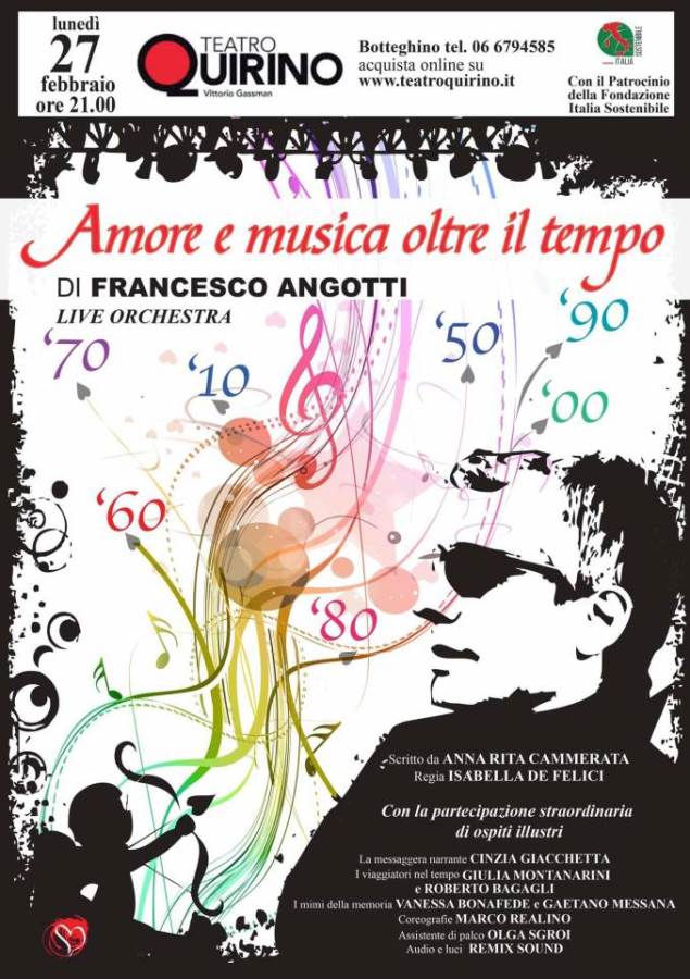 Roma, al teatro Quirino Amore e Musica oltre il tempo locandina