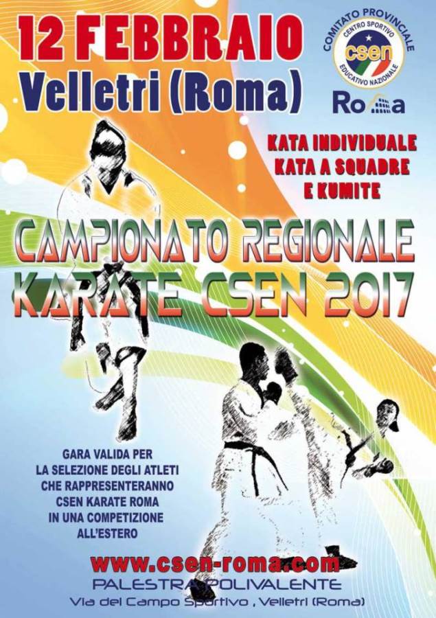 Karate, a Velletri il campionato regionale Csen 2017