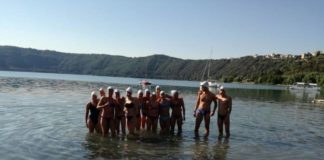 Allenamenti sul Lago Albano per il Tc New Country Club Frascati nuotatori