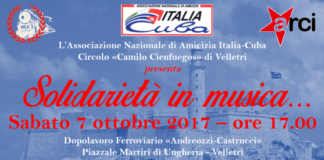 A Velletri sabato 7 ottobre Solidarietà in musica cuba