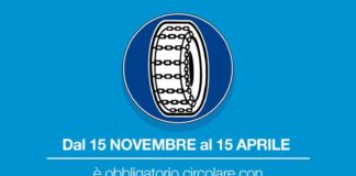 Obbligo pneumatici invernali o catene a bordo catene