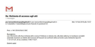Pd Frascati su Lazio Ambiente, “Noi citiamo le fonti” pec_pd_frascati_comune