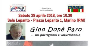 Marino, iniziativa in ricordo di Gino Donè il 28 aprile