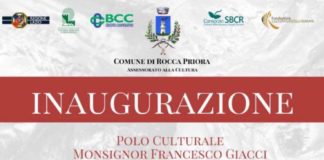 Inaugurazione Polo Culturale e Museo Robazza a Rocca Priora manifesto