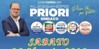 Velletri, comizio del candidato sindaco Priori priori