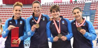 Frascati Scherma, sciabolatrici terze a squadre in CdM sciabola_vecchi_gulotta_criscio_gregorio_foto_bizzi