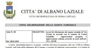 Giunta Albano approva il rifacimento manto Via Trento delibera_via_trento