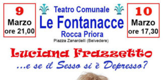 Il monologo della Frazzetto al teatro di Rocca Priora locandina
