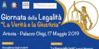Ad Ariccia la Giornata della Legalità locandina