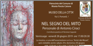 Personale di Antonio Ciraci a Monte Porzio Catone invito