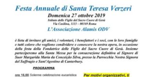 Festa annuale di Santa Teresa Verzeri locandina