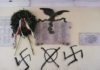 Svastiche sotto la targa dei caduti in guerra a Genzano scritte_naziste_genzano