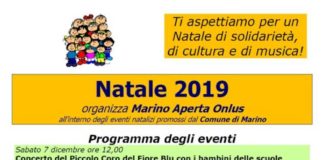 Gli eventi di Marino Aperta Onlus per Natale 2019 volantino